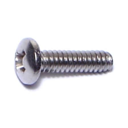 Midwest Fastener #6-32 x 1/2 in Phillips Pan Machine Screw, Plain 18-8 Stainless Steel, 100 PK 07091